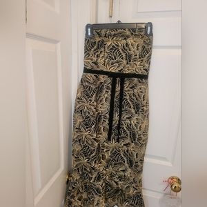 Elegant Black and Gold Floral Dress